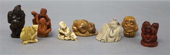 Eight assorted Japanese netsuke